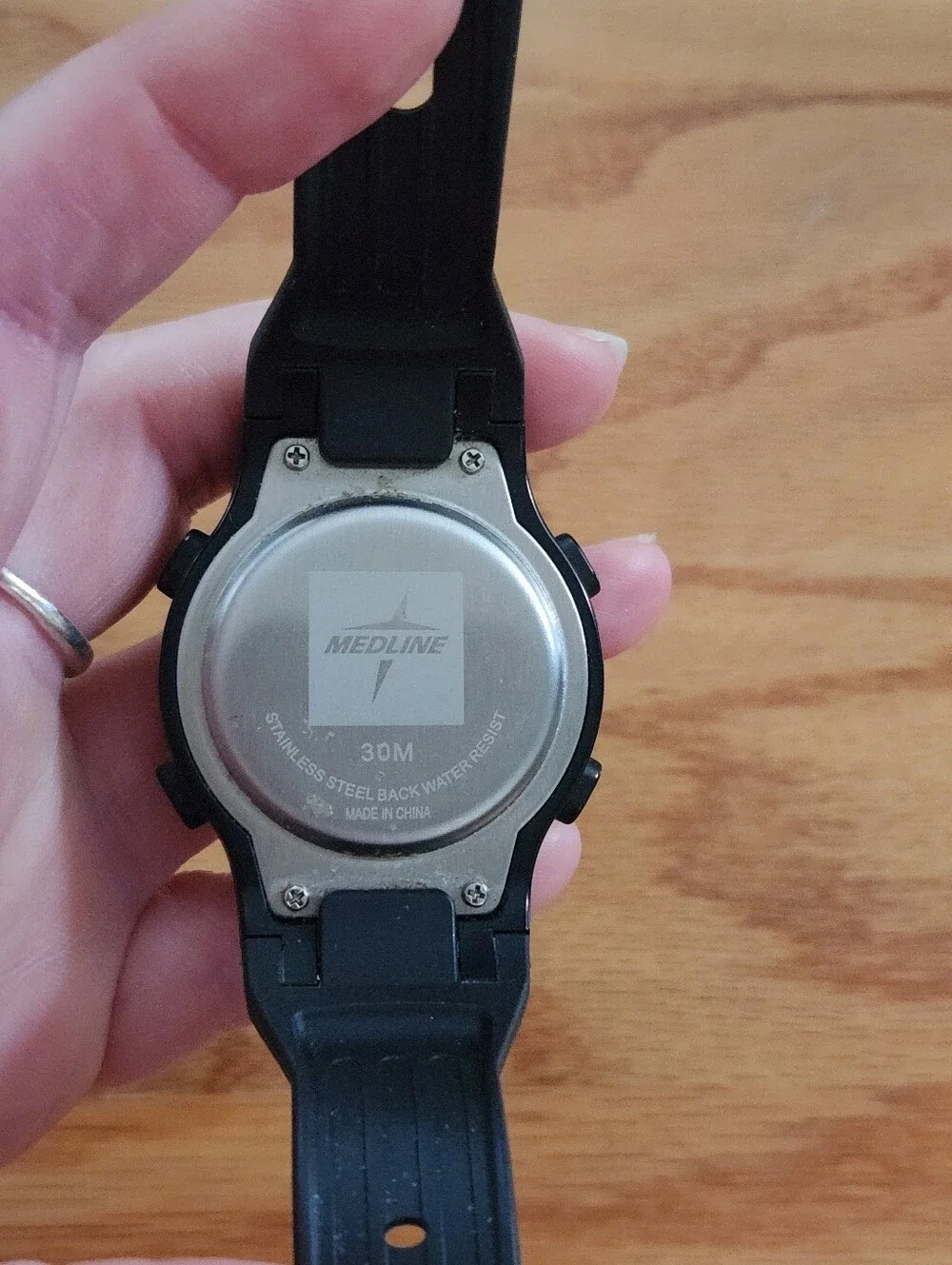 Medline WR 30m Black And Silver Athletic Watch